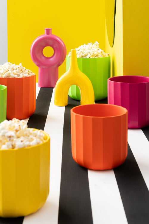 J-Line bloempot Summer - keramiek - roze - medium - 2 stuks - Ø 15 cm - vtwonen shop