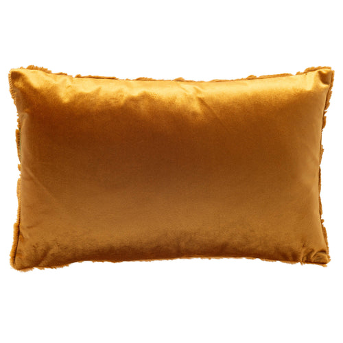 DORON - sierkussen 30x50 cm - bontlook - blokkenpatroon - Buckthorn Brown - bruin, groen
