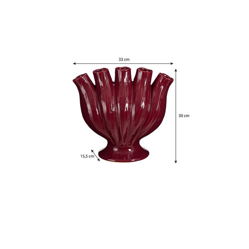 Mica Decorations Serra Tulpenvaas - L33 x B16 x H30 cm - Keramiek - Paars