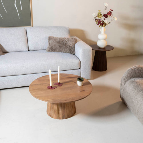 Giga Meubel Salontafel Salvador - Naturel Hout - 80x80x38cm - vtwonen shop