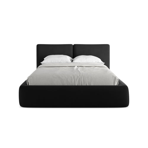 LaMiaSofa Bed met opbergruimte Milano - velours - zwart - 160x228x82