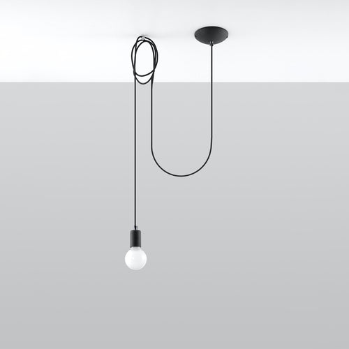 Sollux Lighting Hanglamp EDISON 1 zwart - 300x150x150cm
