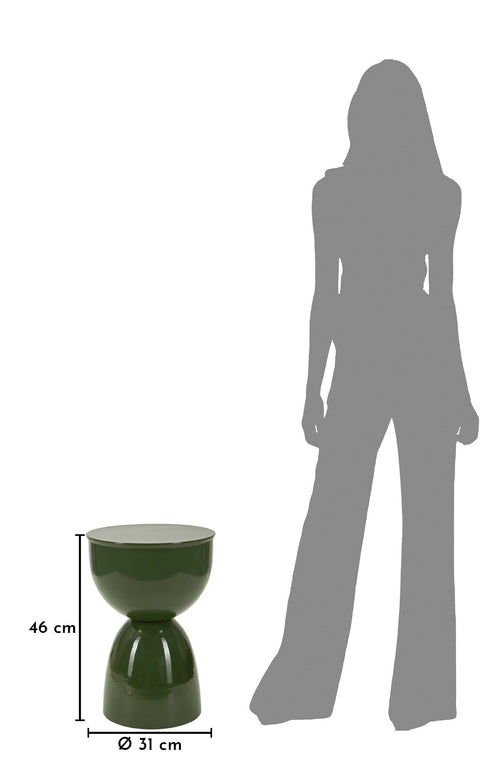 Mauro Ferretti Bijzettafel - ø31x46 cm - Glanzend groen