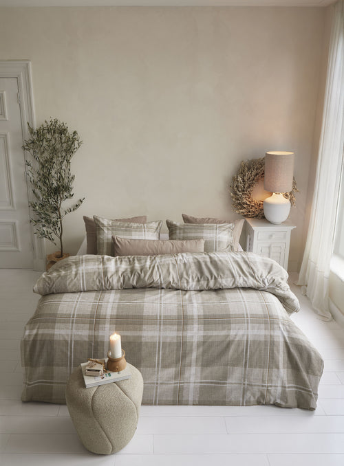 Rivièra Maison Dekbedovertrek Tartan Check - 260 x 200/220 cm - Zand