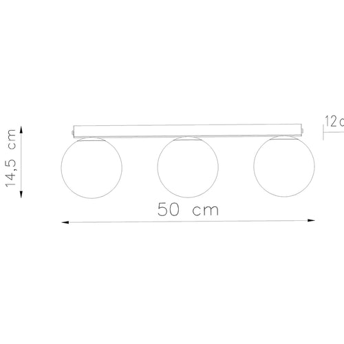 Sollux Lighting Plafondlamp YOLI 3 wit - 50x12x14,5cm