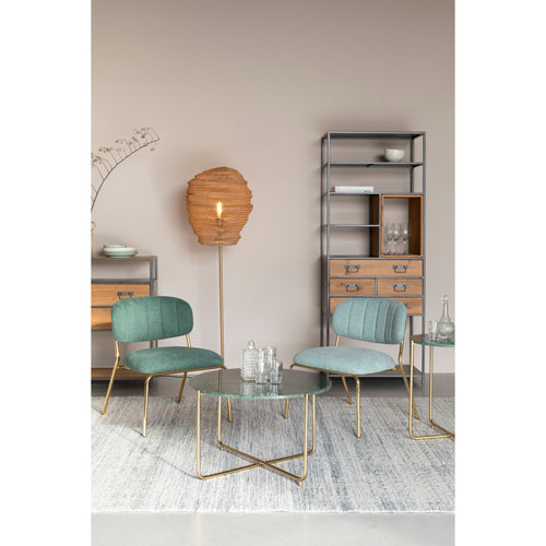 Housecraft Living Timpa Salontafel Marmer Rond 70x70 cm Groen/ Goud - vtwonen shop