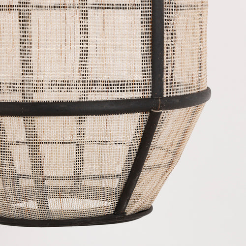 Mica Decorations Pella Hanglamp - H46 x Ø29 cm - Linnen - Off-white - vtwonen shop