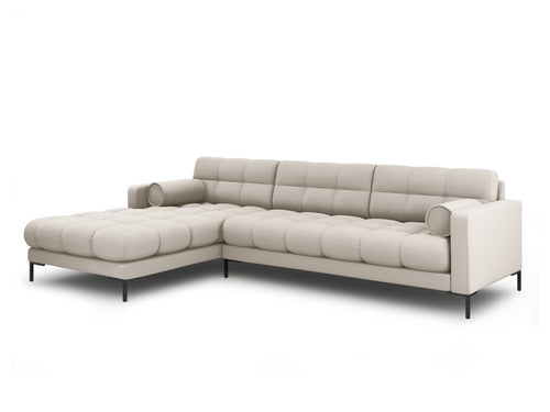 Cosmopolitan Design linker hoekbank Bali 5-zits, structurele stof, beige - 185x293x75cm