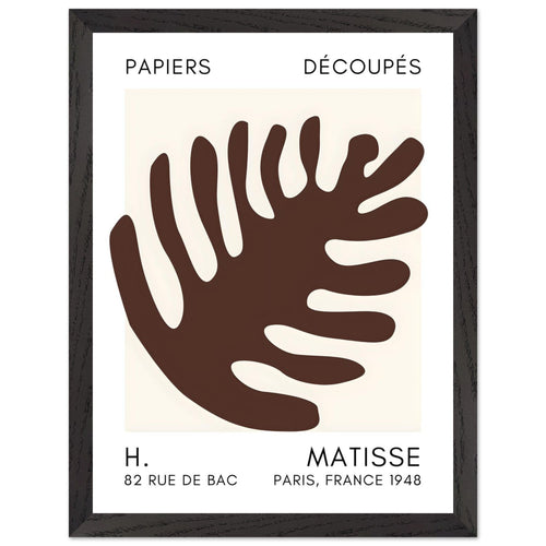 Artfulprints Poster met Lijst Matisse – Coral bloom brown   - 30x40 cm - Bruin