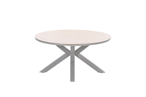 Edison tafel rond - 148 cm - taupe - light teak Vironwood - vtwonen shop
