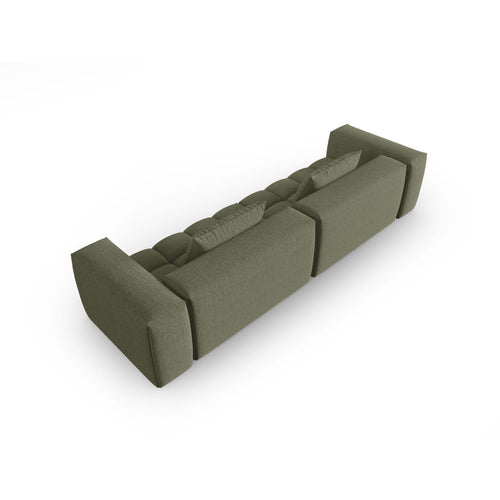 Cosmopolitan Design - Modulaire bank Verona 5-zits, structurele stof donker olijfgroen - 85x290x70cm