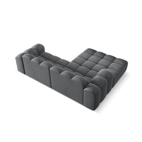 Cosmopolitan Design - Linker hoekbank Treno 3-zits, flueel grijs - 184x240x70cm