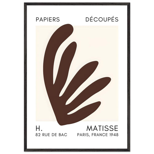 Artfulprints Poster met Lijst Matisse – Aquatic impression brown   - 70x100 cm - Bruin