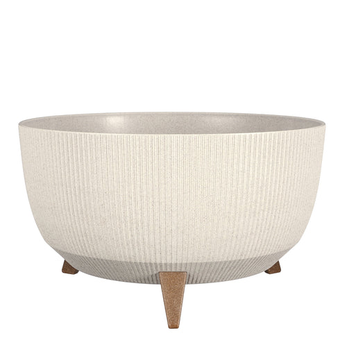 Mica Decorations Doppio Bloempot op Poten - H22 x Ø47 cm - Polypropyleen - FSC Mix - Off White