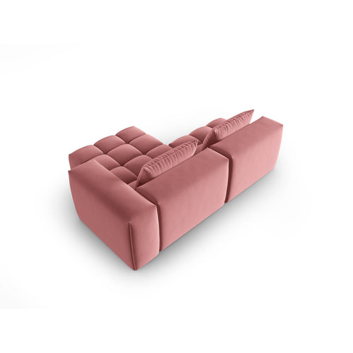 Cosmopolitan Design - Modulaire hoekbank rechts Verona 3-zits, flueel flamingo - 145x205x70cm