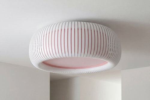 bpskoncept plafondlamp Oblo - wit en roze kunststof - diffuser