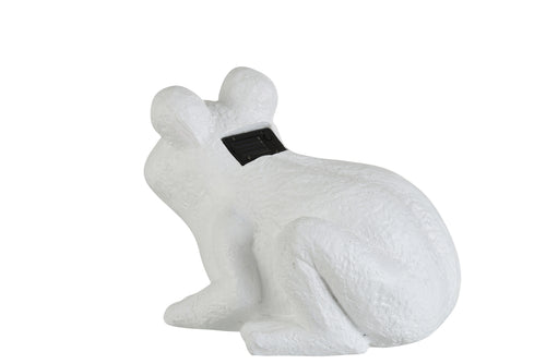 J-Line figuur Kikker Solar Zittend - polyresin - wit - vtwonen shop