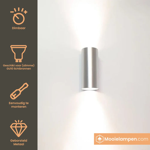 Artdelight Wandlamp Roulo 2 - Aluminium