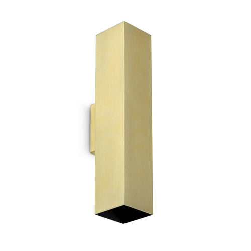 Ideal Lux LOOK 30 cm vierkante wandlamp met op- en neerwaartse beweging, messing, 2x GU10 fitting