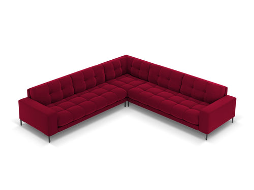 Cosmopolitan Design Symmetrische hoekbank Bali 6-zits, flueel, rood - 256x256x75cm
