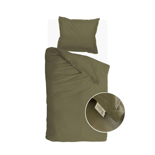 Walra - Dekbedovertrek Vintage Satin - 140x220 cm - Groen