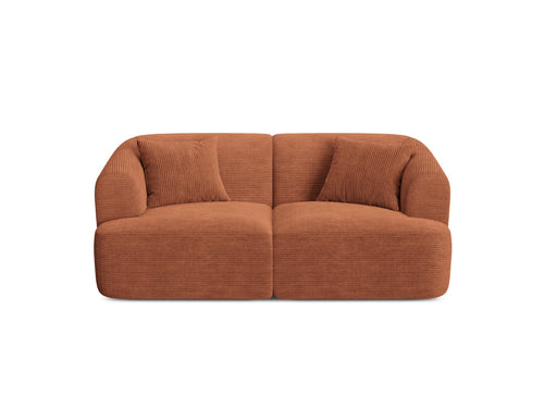 Cosmopolitan Design Modulaire bank Campi 2-zits, ribfluwelen terracotta - 90x180x70cm