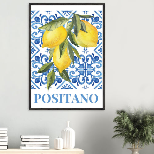 Artfulprints Poster met Lijst Fruits - Lemon tree in Positano   - 30x40 cm - Meerkleurig