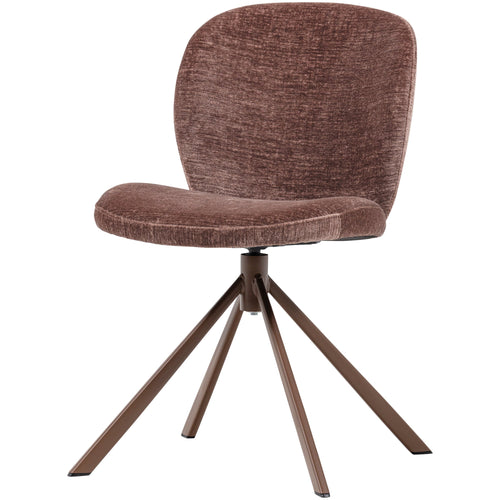 WOOOD eetkamerstoelen Femke - Chenille - Bruin- Set van 2