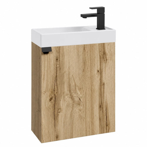 Badplaats Toiletmeubel Keno 50 x 23 cm – Eiken – Fonteinmeubel met Wastafel