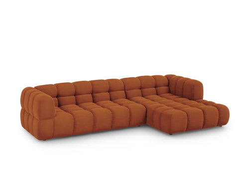 Cosmopolitan Design Modulaire hoekbank rechts Sky 4-zits, flueel, terracotta - 162x300x70cm