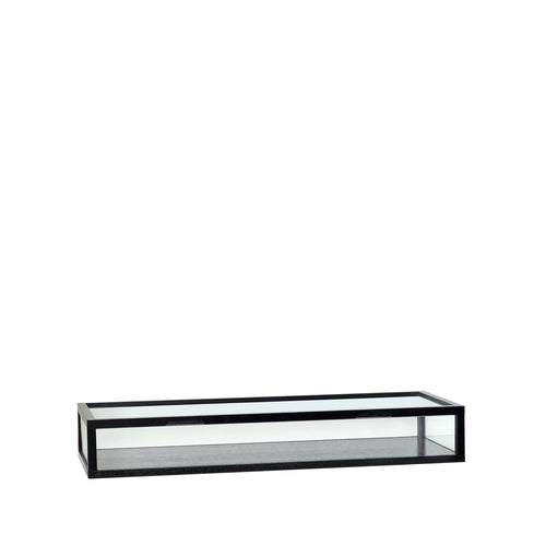 Hübsch doos View Display - essenhoutfineer/essenhout/glas/mdf - 80x30xh12cm - vtwonen shop