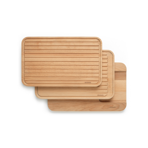 Brabantia Profile Houten snijplanken, set van 3 (voor groente, brood en vlees) - Beech Wood