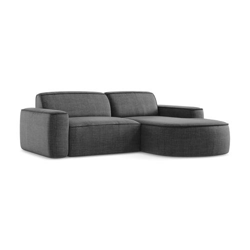 LaMiaSofa hoekbank rechts Melissa - textuurstof - donkergrijs - 224x166x70