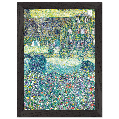 Artfulprints Poster met Lijst Gustav Klimt - Country house by the Attersee   - A4 21x29.7 cm - Donkergroen