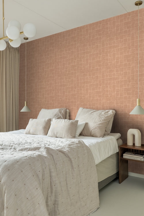 Origin Wallcoverings behang tegelmotief licht terracotta - 50 x 900 cm - 348048 - vtwonen shop