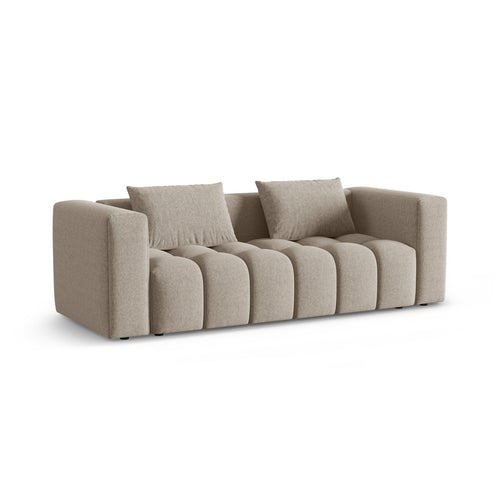 Cosmopolitan Design - Slaapbank met opbergdoos Verona 3-zits, structurele stof zand - 98x252x85cm