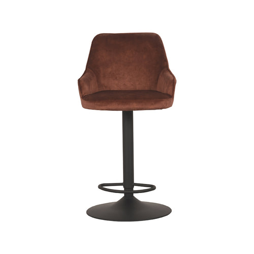 LABEL51 Barkruk Fender - Oranje Velvet - Zithoogte 64–84cm