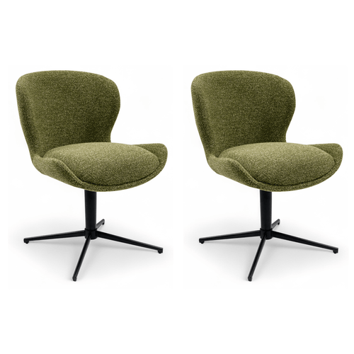 Furnhouse eetkamerstoel Nicklas - Groente - Stof (Bouclé) - Set van 2