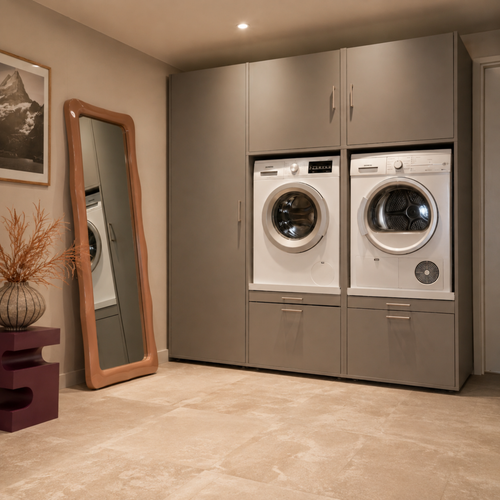 Wastoren® wasmachinekast - Kastenwand 1.1-DT - taupe - 194 x 207 x 65 cm