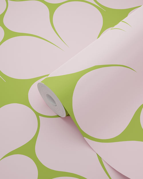 ESTAhome behang retro ornamenten roze en groen - 50 x 900 cm - 131563