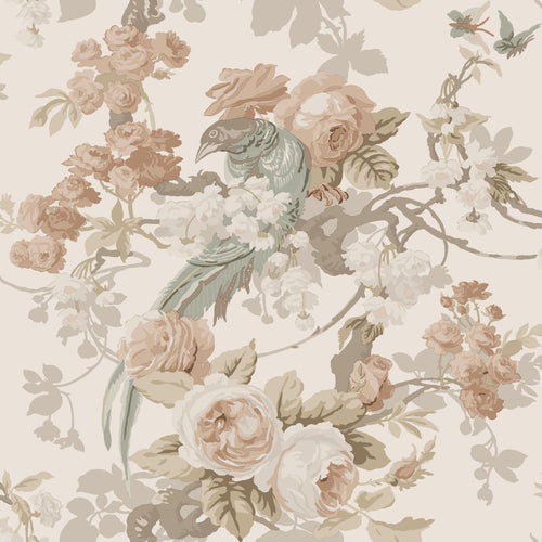 ESTAhome behang bloemen en vogels beige - 50 x 900 cm - 139807 - vtwonen shop