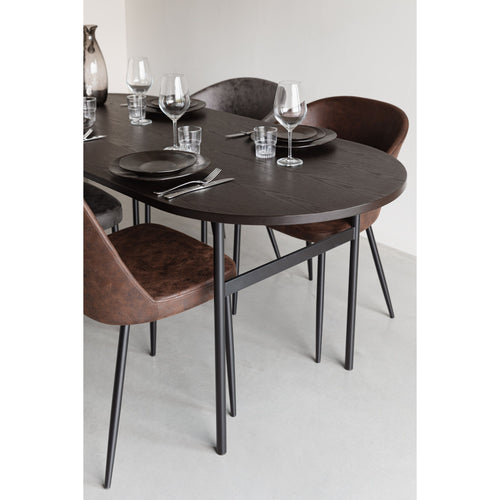 Housecraft Living Marcio Eetkamertafel Hout 180x80 cm Zwart