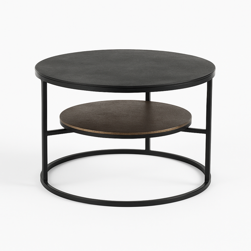 StarFurn Salontafel Lecia - Rond Goud Metaal - 80x80x50cm
