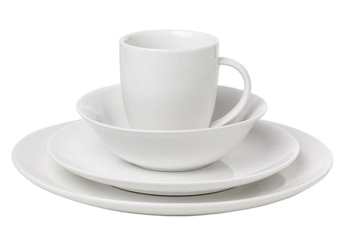 vtwonen Serviesset - Wit - Porselein - 16-Delig, 4 personen - Eetservies volwassenen - Borden Set Servies - Serviezen - vtwonen shop