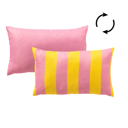 KUSSENSET - 3-delig - Rocket - 45x45 cm, 30x50 cm - inclusief binnenkussens - geel, roze