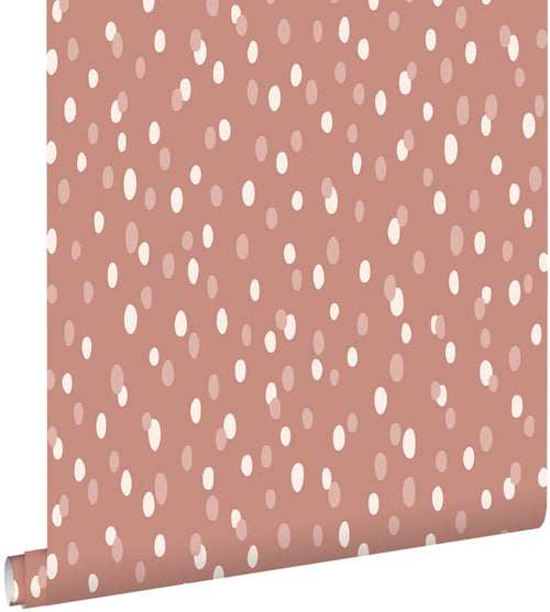 ESTAhome behang stippen oudroze - 50 x 900 cm - 131878
