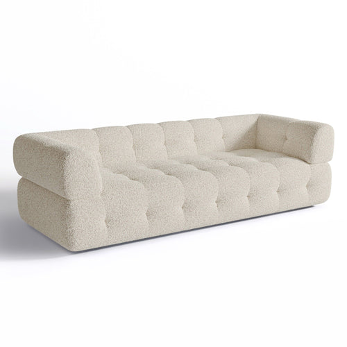 Sia Home - Rechte bank CHARLIE - Bouclette stof - Smaragd - 230cm - vtwonen shop