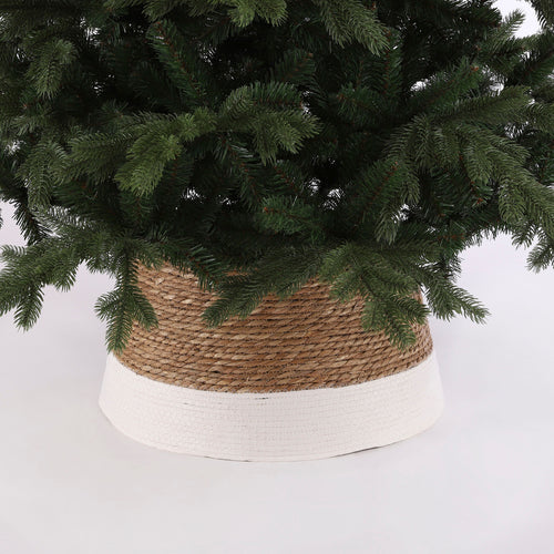 Mica Decorations Kerstboomrok Ø50 x H26 cm - Kerstboom Rok Zeegras - Kerstboommand Off White