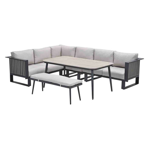 Garden Impressions lounge dining set Gabon - Lagan taupe - 6-delig