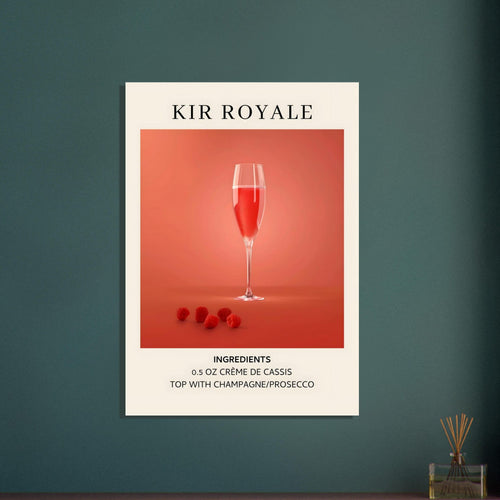 Artfulprints  Kir Royale cocktail - Ingrediënten   poster A4 21x29.7 cm - vtwonen shop
